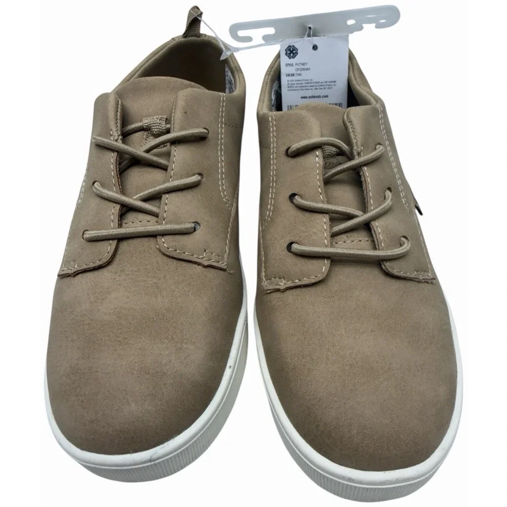 NWT OshKosh B'gosh Boy's Slip-On Faux Suede Putney Oxford Sneaker Tan Sz-3 Month